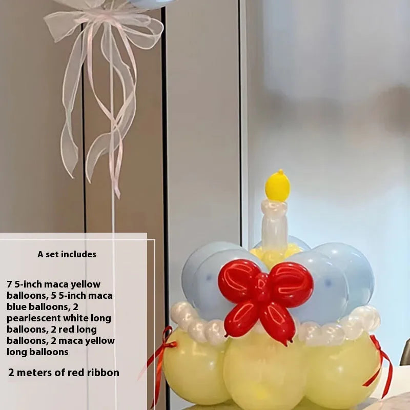 Round balloon bouquet cake decoration DIY kit with complete balloon sets for birthday parties