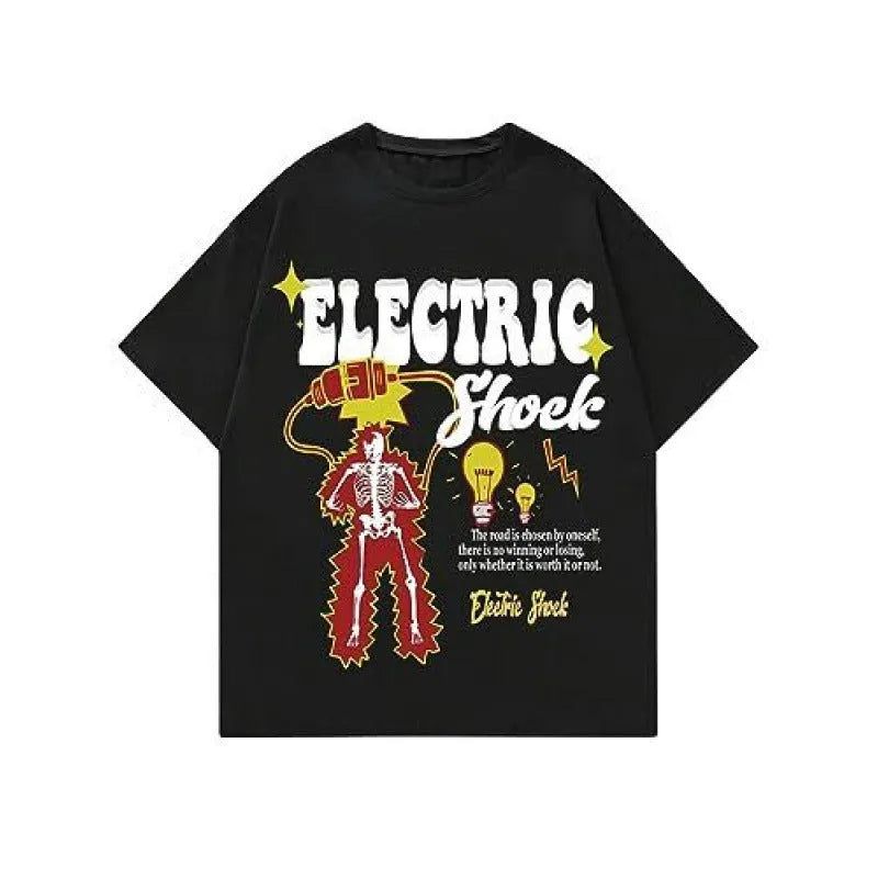 Men's printed street style short-sleeved sports t-shirt with digital pattern on polyester fabric