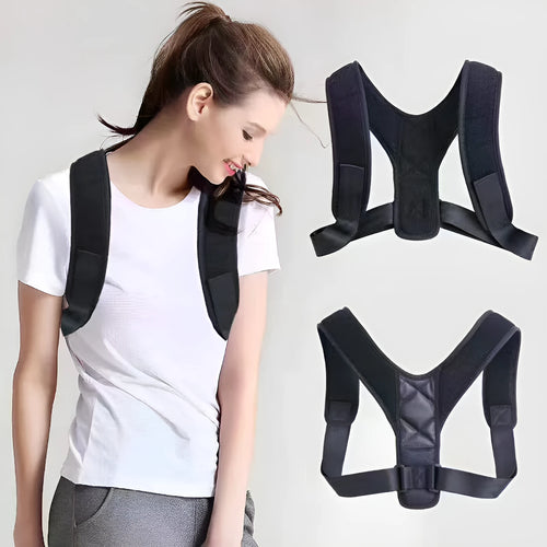 Nylon back posture correction belt in free size for anti-humpback support.