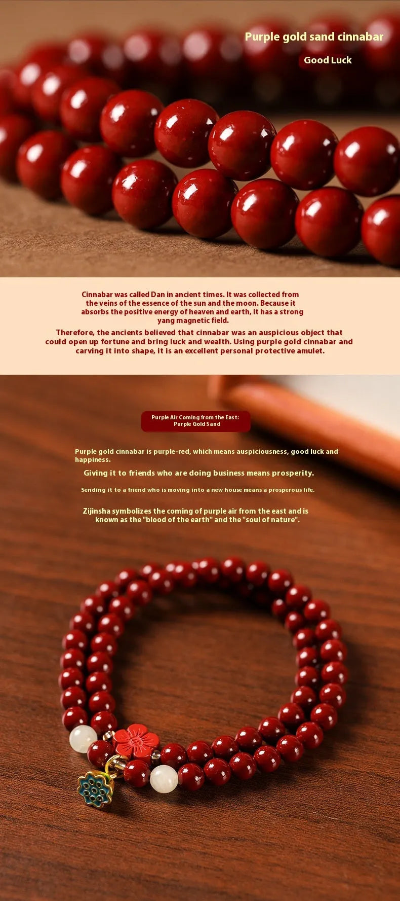 Purple gold sand double circle women's bracelet with 6mm hand-woven beads and lotus seedpod retro design