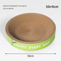 Green circular cat scratching board nest bed showing combined scratching surface and resting area