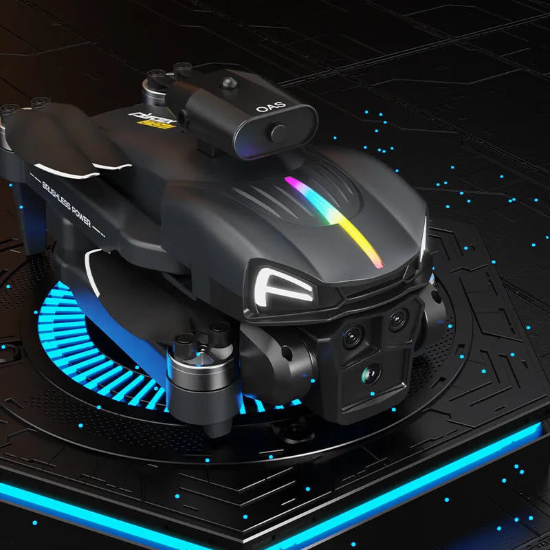 C15S brushless UAV in black with HD camera, obstacle avoidance sensors, and plastic body