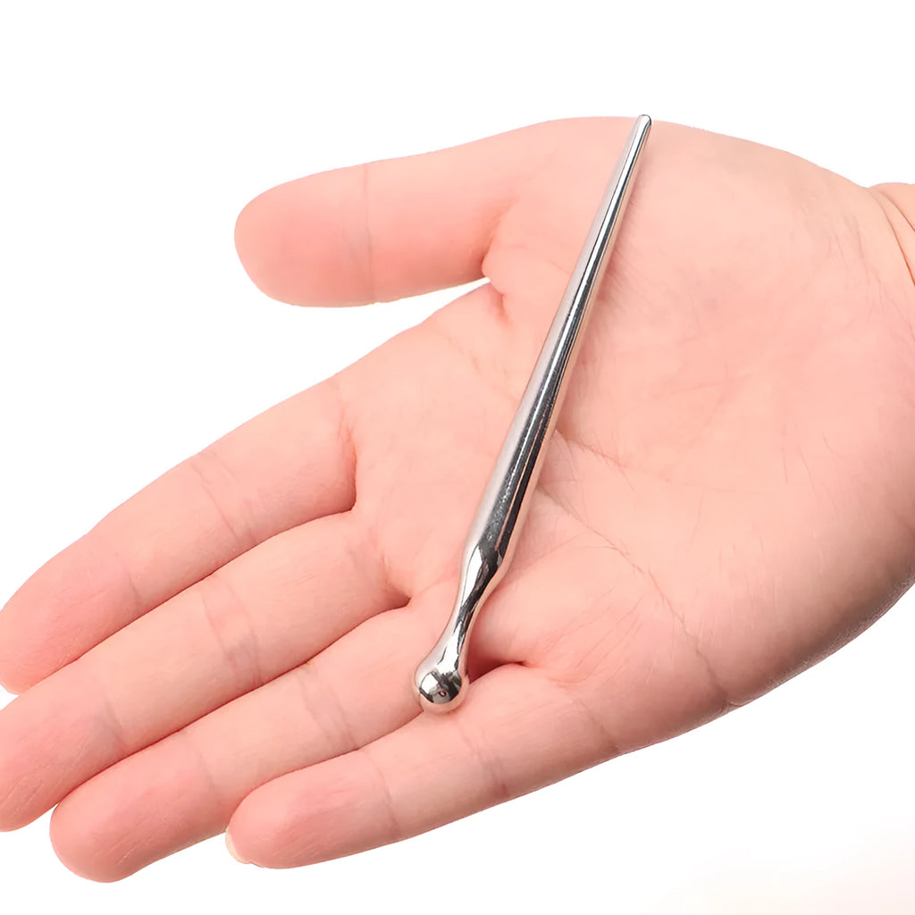 Metal round beads urethral horse eye stick stimulation plug in silver colour on surface