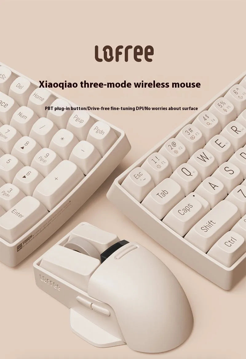 Xiaoqiao tofu colour wireless mouse with ergonomic design on a desk