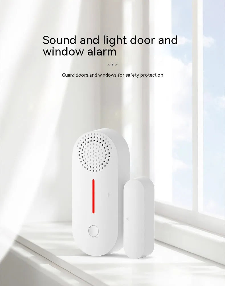 WiFi door magnetic sensor alarm unit for home security with acousto-optic alert.