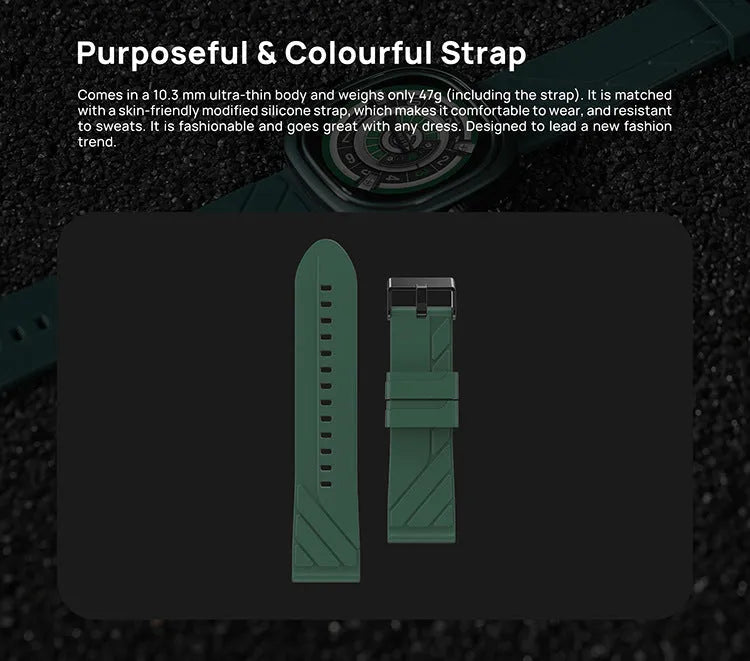 Fashion Bluetooth smart bracelet sports watch with 1.32-inch touchscreen on silicone wristband
