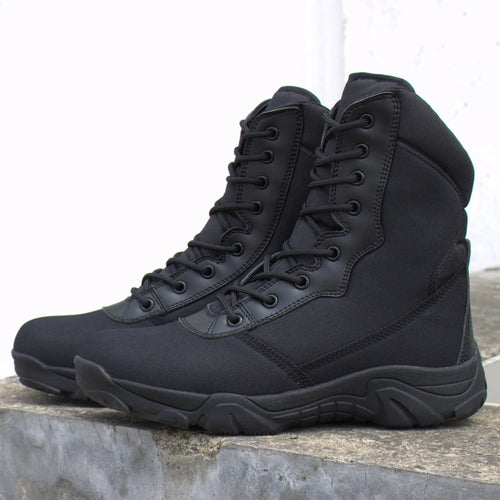 Waterproof nylon camouflage boots in green mango pattern for outdoor hiking