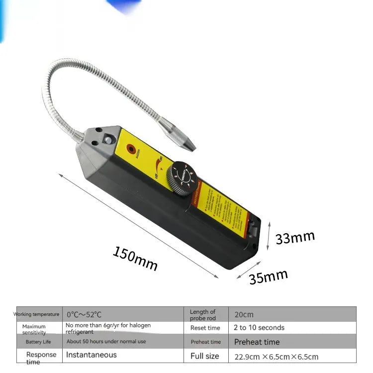 WJL-6000 electronic halogen leak detector with extended probe for automotive refrigerant detection