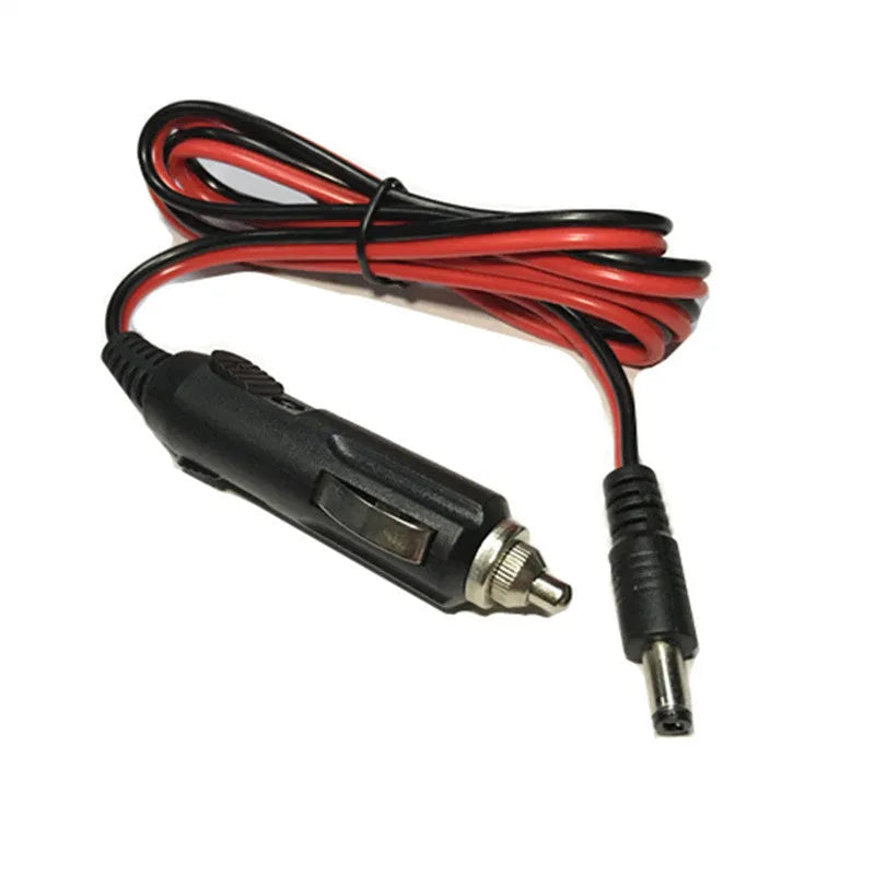 12V car cigarette lighter charging cable with DC5.5 plug and 1.2 metre black cable