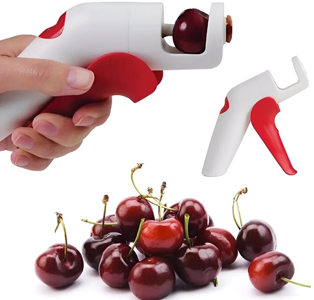Cherry kernel remover kitchen tool with suction cup base for pitting fruit