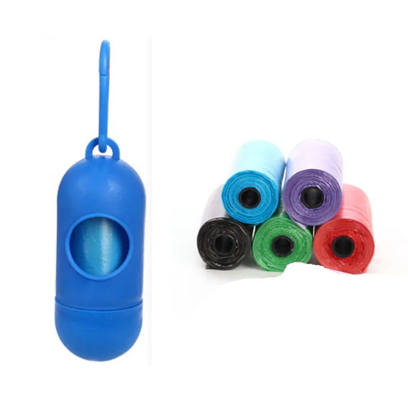 Coloured rolls of dog waste bags showing various colour options with 22.5x30cm dimensions