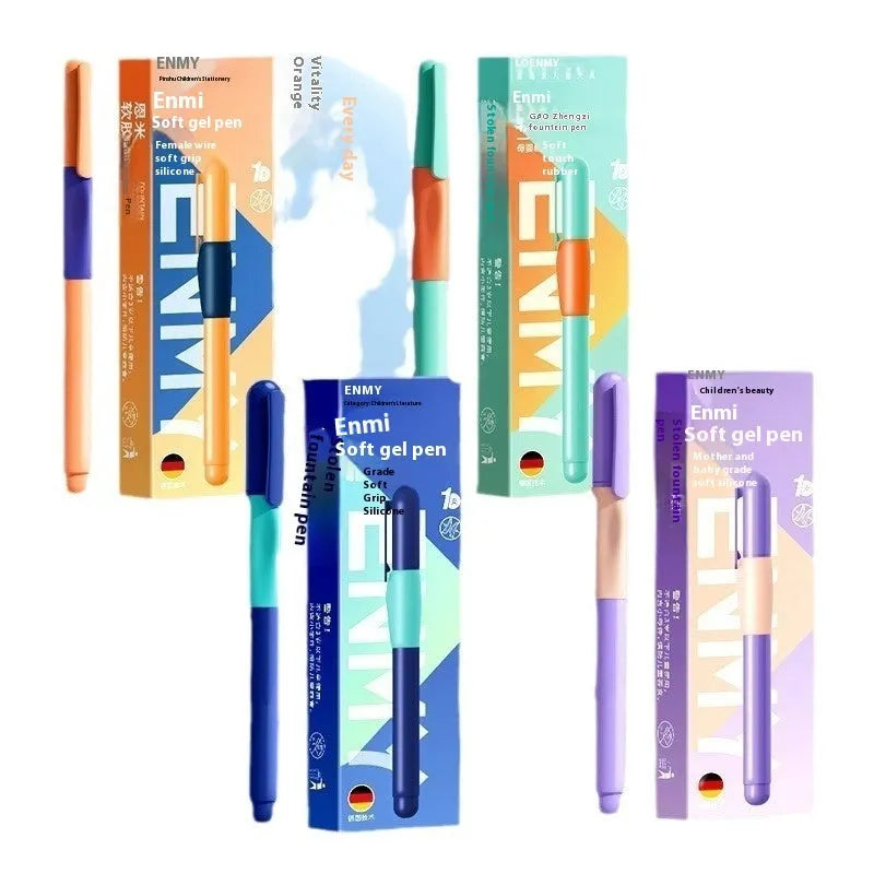 Student posture correction pen in four colour options: blue, green gradient, purple, and orange.
