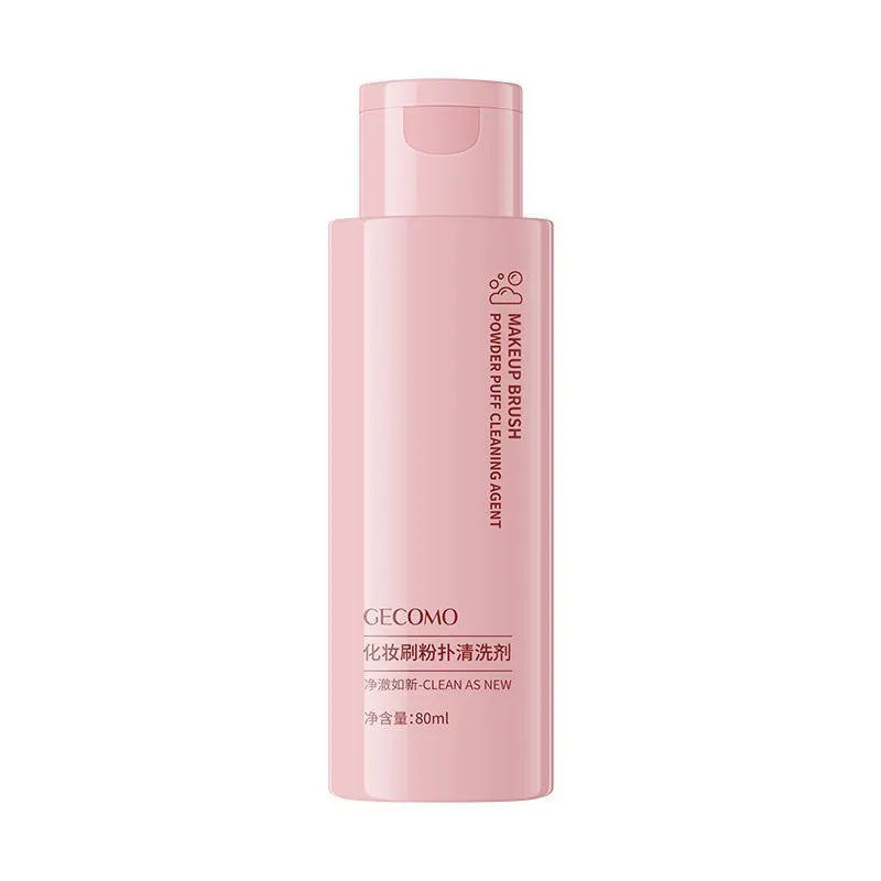 Makeup brush cleaning kit with detergent bottle and no-rinse spray bottle