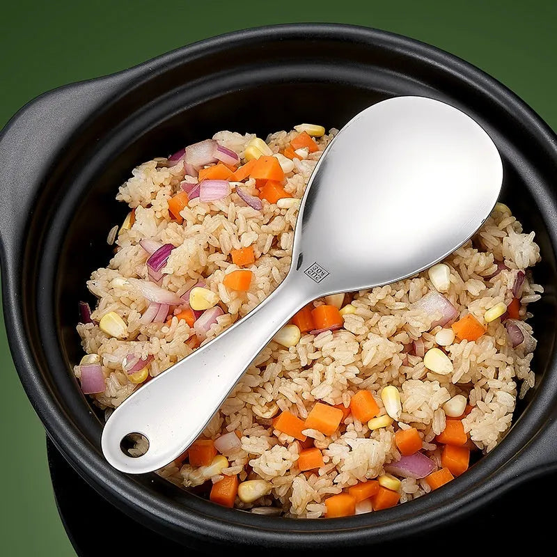 304 stainless steel meal spoon with solid colour finish and simple style design