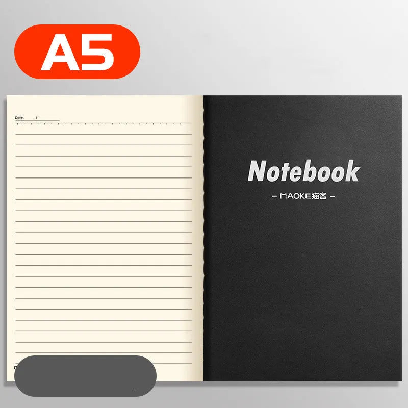 10-pack of kraft paper notebooks with thread binding in A5 and B5 sizes with various cover designs