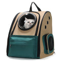 Pet carrier backpack vertical dark green alloy frame for cats up to 15 kg and dogs up to 10 kg