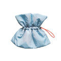 Adjustable soft cat recovery collar in light blue colour showing elastic buckle and polyester construction