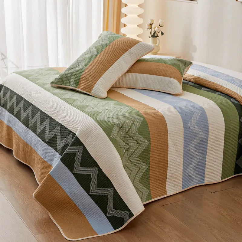 Pure cotton printed bed sheet set in bedspread style for 2.2 metre beds