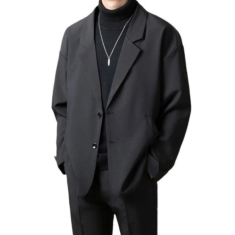 Men's loose fit casual jacket in polyester blend fabric available in four colours