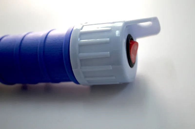 Blue manual hand pump for fuel transfer with suction tube