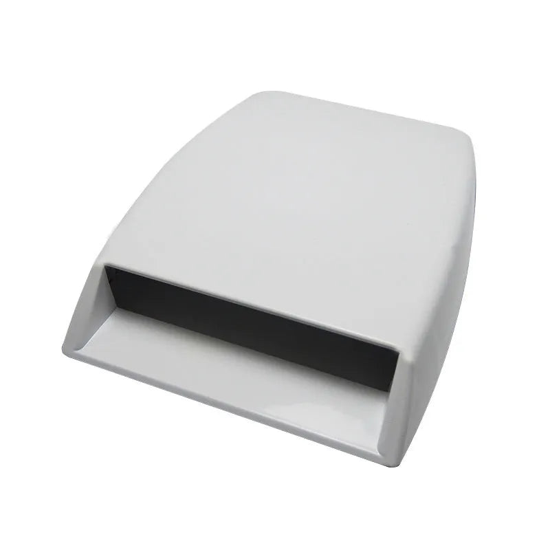 Decorative car air vent grille in ABS plastic shown in black, white, and silver colour options.
