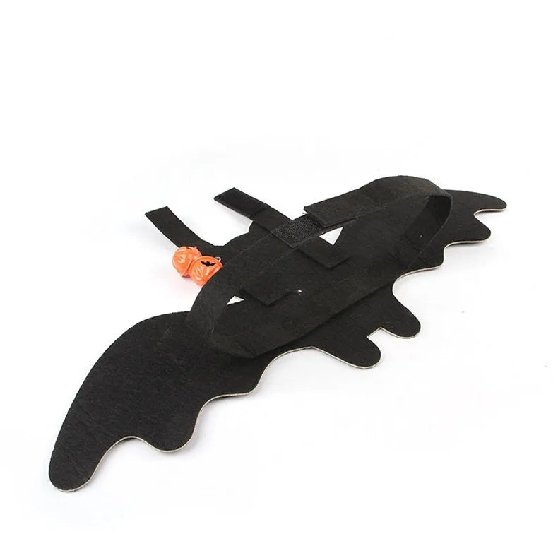 Halloween batwing cat costume in felt material with optional jingle bells