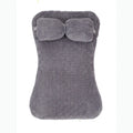 Soft plush pet bed mat with attached pillow in grey, available in sizes S to XL