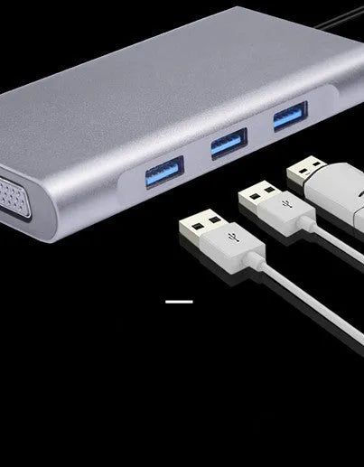 10-in-1 USB-C docking hub power bank compatible with Apple MacBook and iPhone