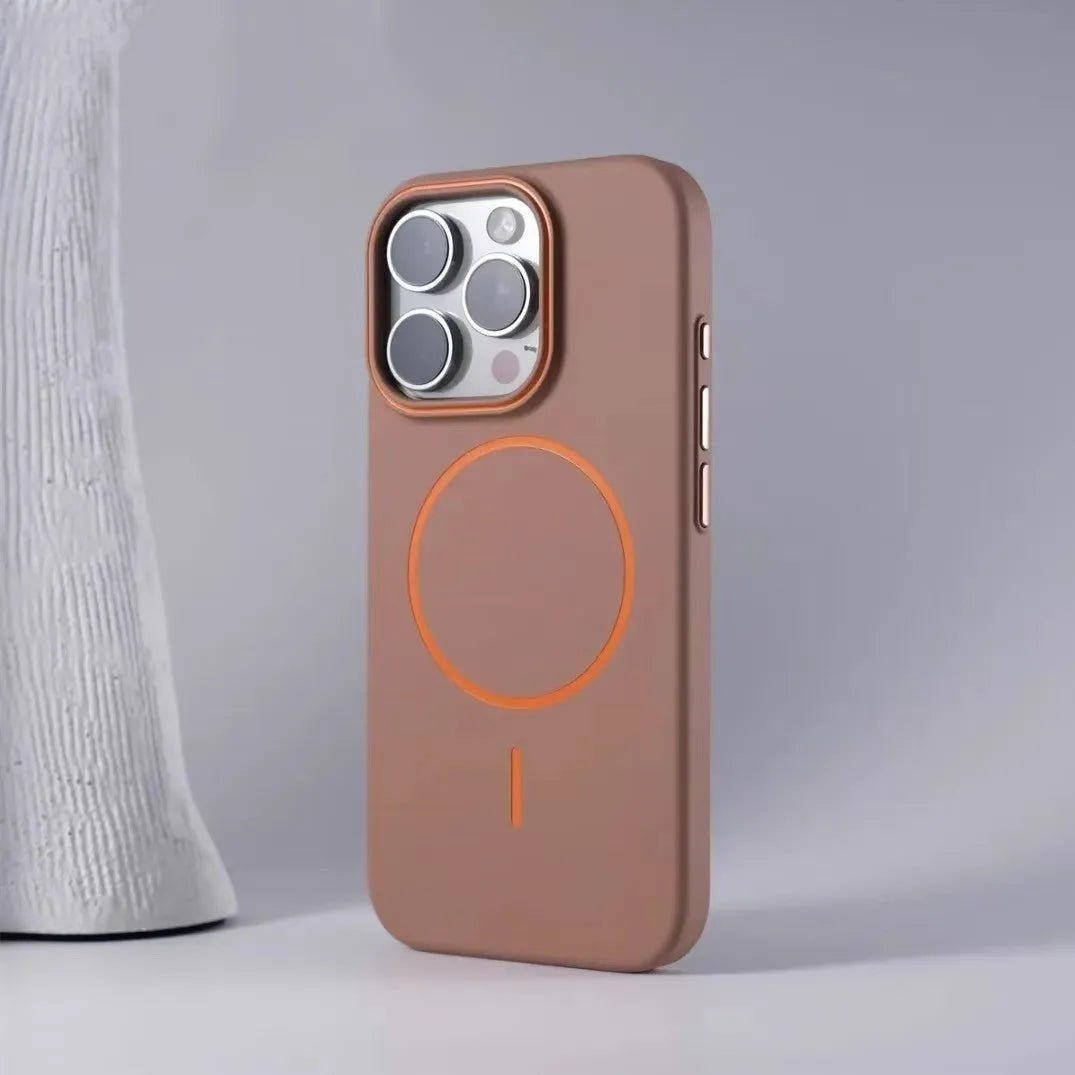 iPhone 16 frosted PC magnetic phone case with invisible bracket, black colour, hard shell protective sleeve for Apple iPhone 16 series