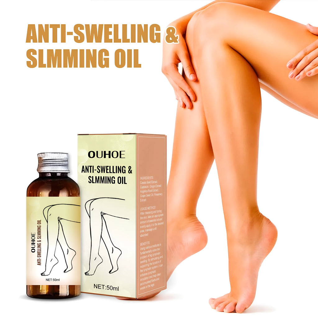 50ml bottle of moisturising body and leg massage essential oil with natural plant extracts