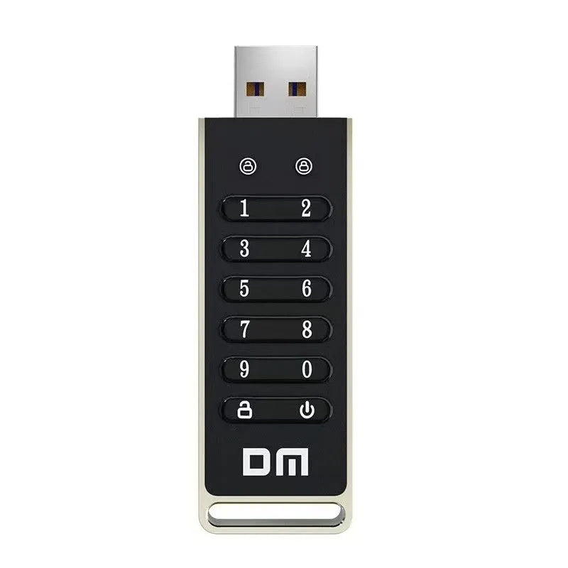 Metal fingerprint encrypted USB flash drive with 64GB capacity and USB 3.0 interface