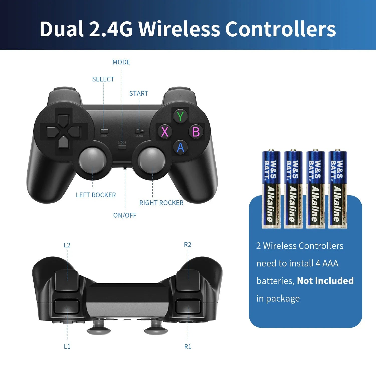 4K wireless game console with sport-style handle and HDMI cable on entertainment shelf