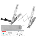 Aluminium alloy three-fork laptop cooling stand with adjustable lifting type in silver