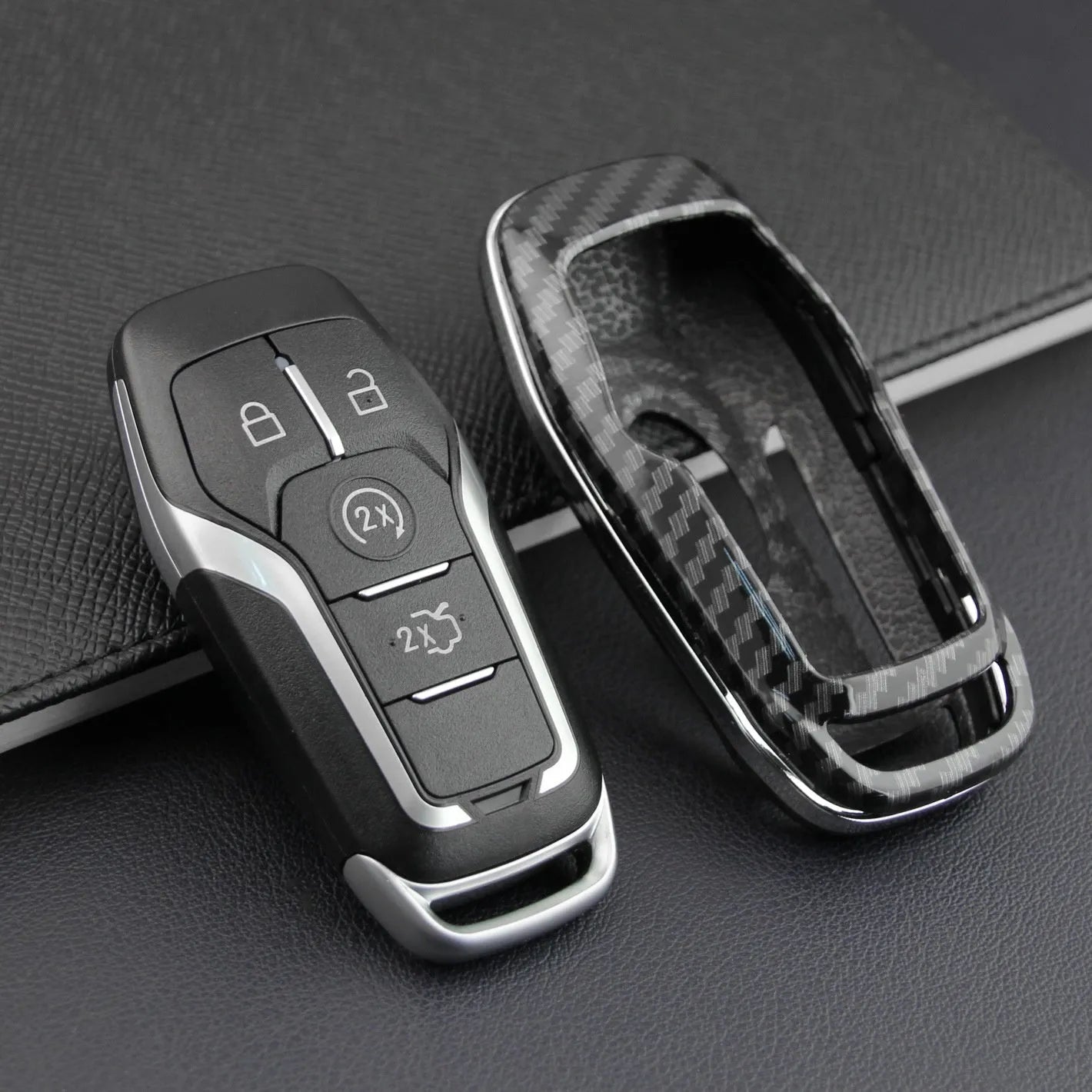 Plastic protective shell case for car key remote control with buckle closure