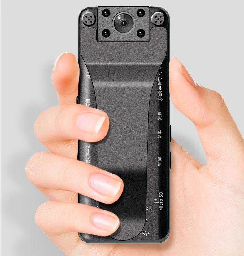 DSJ-S11 black body worn camera showing front lens, side buttons, and magnetic back clip.