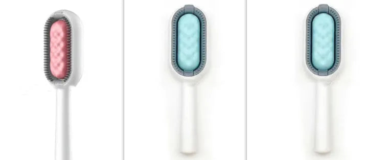 Green plastic pet hair removal comb with disposable adhesive wipes for cats and dogs