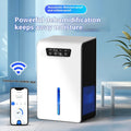 Milky white compact household dehumidifier with removable water tank for bedroom moisture control