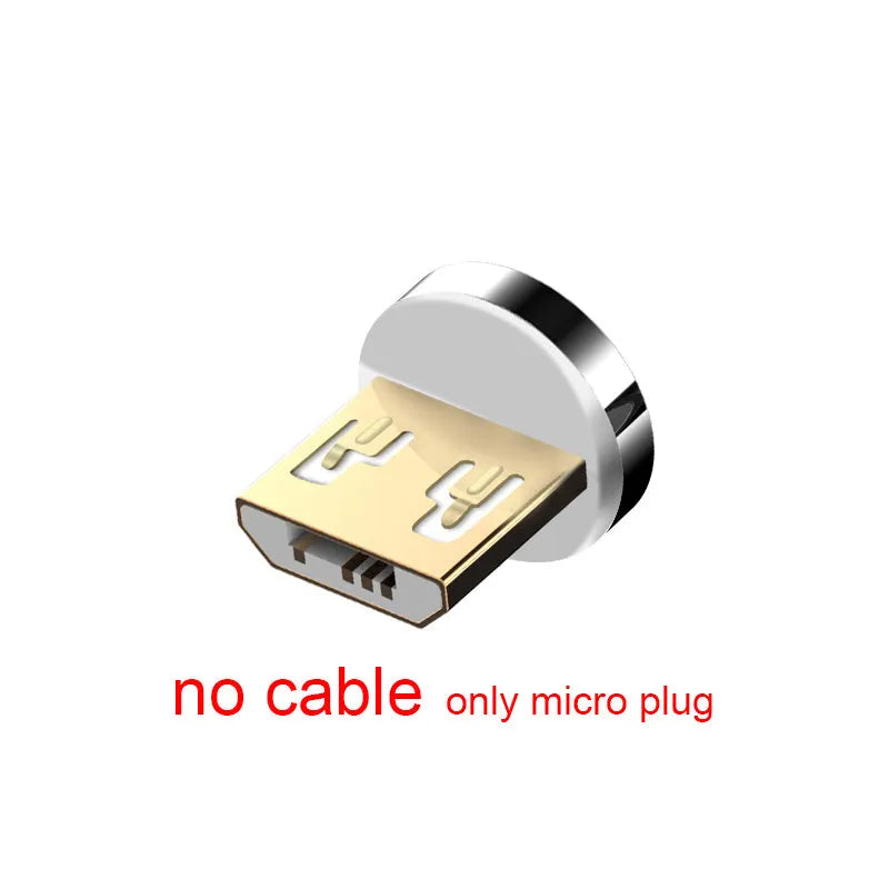 Braided magnetic three-in-one fast charging cable with interchangeable tips for Android Apple TYPE C in multiple colours