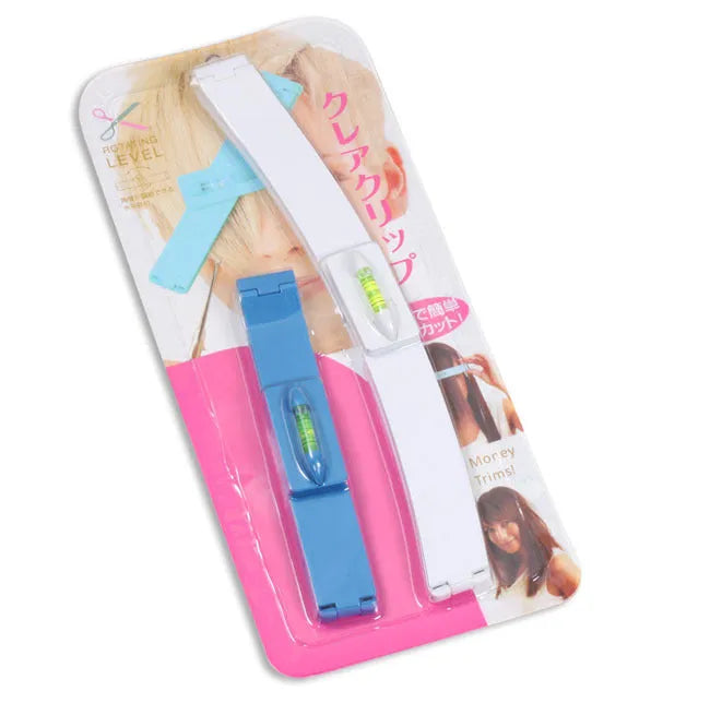 Bang trimmer ruler made of ABS plastic in blue and pink colour options for home haircut fringe cutting