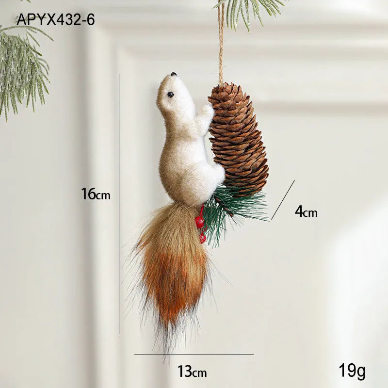 Foam squirrel pendant Christmas tree decoration in cartoon style, one of nine available poses