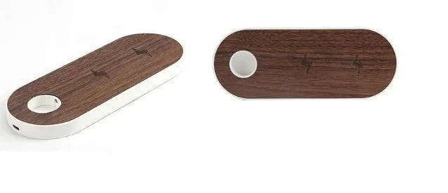 Wooden bamboo wireless charging pad with ultra-thin design for mobile phones