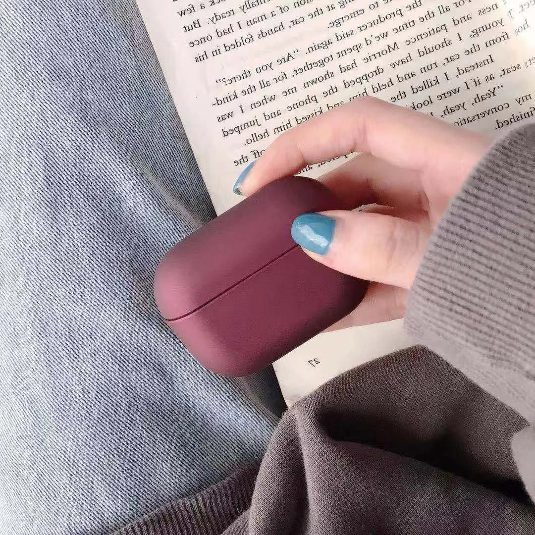 Plastic protective case for AirPods Pro earbuds shown in a selection of colours.