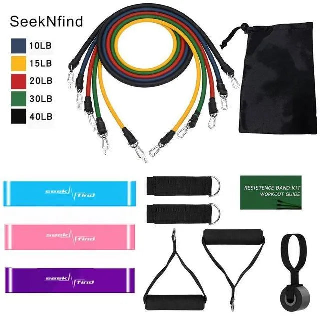 Resistance band set in ArmyGreen and Khaki colours for yoga fitness home gym outdoor training high elasticity TPR material