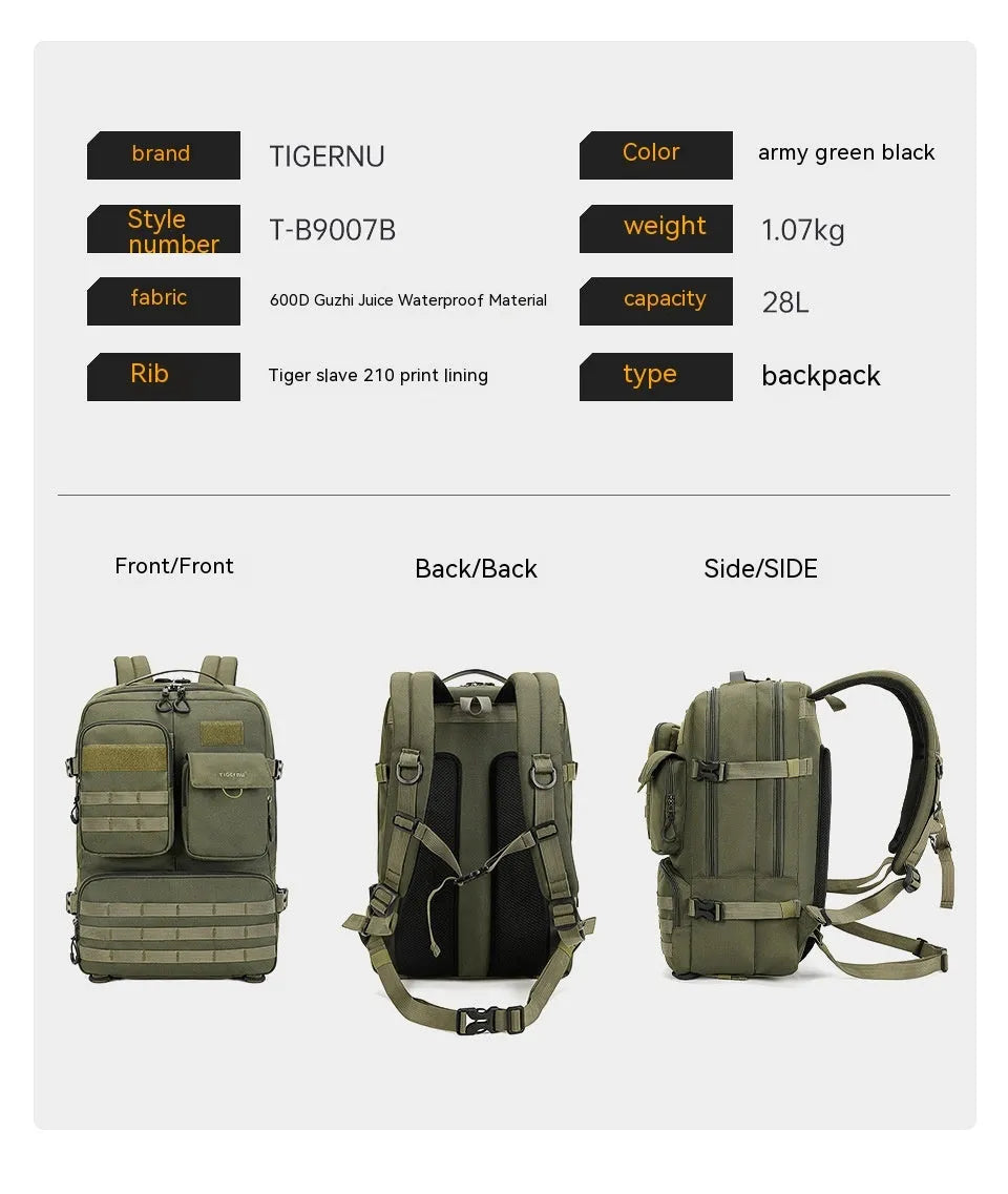 17 inch tactical backpack in Army Green colour with waterproof nylon construction