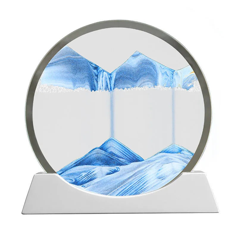 12-inch rotary quicksand painting night lamp with modern minimalist design and embroidered glass