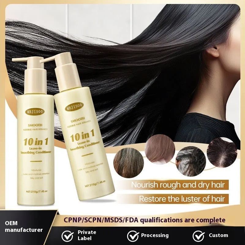 Wash-free 10-in-1 hair conditioner in disposable 210g bottle for ladies