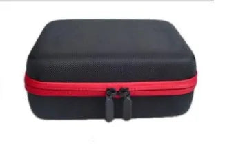 Red EVA essential oil storage bag with 30 compartments hanging on wall