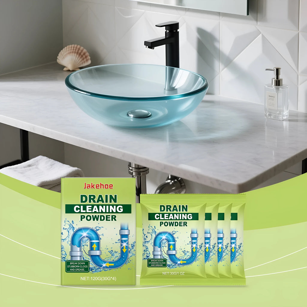 120g container of drain cleaning powder for unblocking sinks and drains