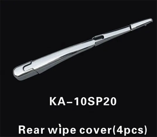 Set of four silvery ABS plastic rear window wiper cover trims for 2010 Hyundai models.