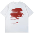 White straight-cut cotton t-shirt with short sleeves and a round neck on a hanger.